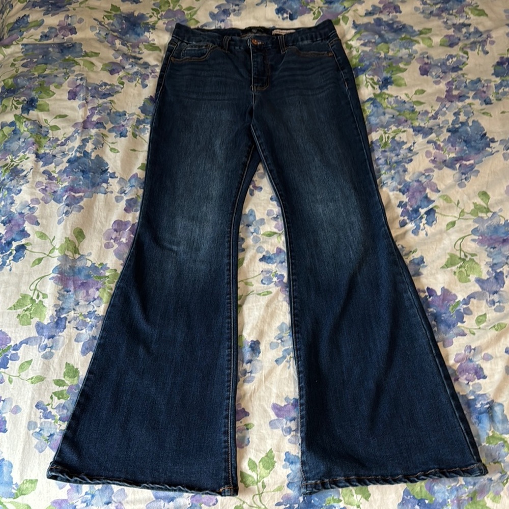 BCBGeneration Dark Indigo Flare Jeans